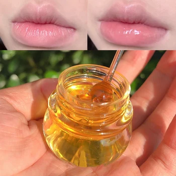 10 МЛ медового масла для губ Увлажняющая маска для губ от морщин, удаляющая омертвевшую кожу, Разглаживающая Восстанавливающий сон губ, Бальзам для губ перед основой под макияж