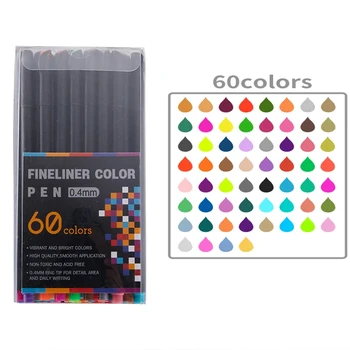 12/48/100 Color Fineliner Pen Set 0,4 мм Профессиональный Фломастер Художественным Маркером Для Рисования Эскиза FineLiner Pen Для Школьного Офиса Набор Ручек
