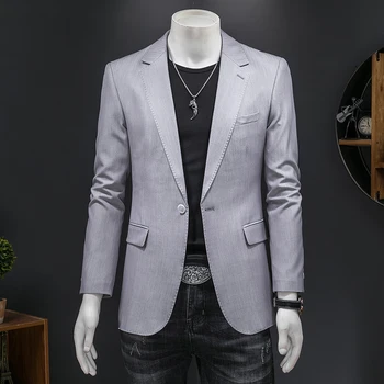 2023 Весенний серый костюм свадебного шафера от бизнеса до работы, профессиональный формальный повседневный маленький костюм, пальто, мужской S-5XL, полноразмерный
