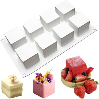 3D Силиконовая форма для выпечки Кубический дизайн торта, десерт, мусс, форма для кексов для выпечки, форма для выпечки кондитерских изделий