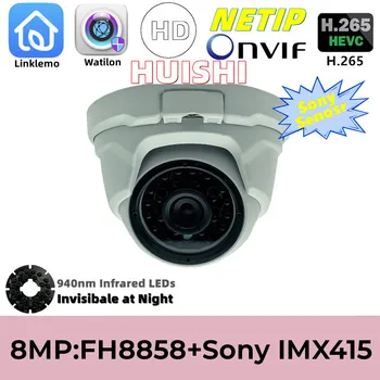 4K 8MP FH8858 + IMX415 940nm Инфракрасный Свет IP Металлическая Потолочная Купольная Камера 3840*2160 Onvif P2P Излучатель Низкой освещенности Linklemo