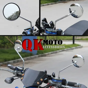 8 мм 10 мм Левые и правые зеркала заднего вида Круглое серебряное зеркало заднего вида мотоцикла для Yamaha Honda Kawasaki Suzuki
