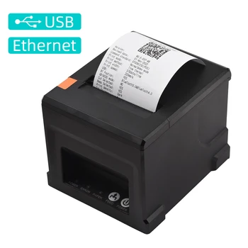 80-миллиметровый чековый принтер USB + BT, POS-принтер с автоматическим резаком, поддержка прямой термопечати на рабочем столе, ESC/ POS-принтер для бизнеса