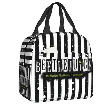 Beetlejuice Музыкальная сумка для ланча из фильма ужасов Тима Бертона, сменный термоизолированный ланч-бокс для школы, работы, пакетов для еды для пикника.