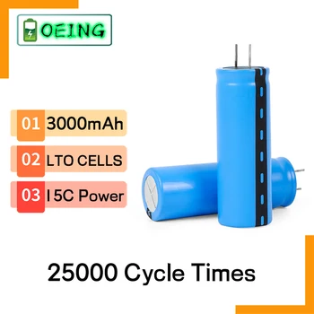 Brandnew2.4v3000mahlto23680 lítiotitanatecelular 15c bateria recarregável de baixa temperatura células 25000 tempos de ciclo