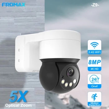 FRDMAX 4K 8MP IP-Камера WIFI Наружная Беспроводная 5-кратный Оптический Зум CCTV Наблюдение PTZ Камера Безопасности Цветное Ночное Видение NVR CamHi