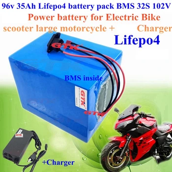 GTK литиевая батарея 96v 35Ah Lifepo4 аккумуляторная батарея BMS 32S 40Ah для инверторного автомобиля ebike скутер Мотоцикл 3000 Вт + зарядное устройство 5A
