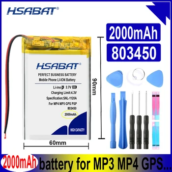HSABAT 803450 2000mAh Литий-полимерный Lipo аккумулятор для игрушек динамик тахограф MP3 MP4 GPS MP3 MP4 MP5 Батареи