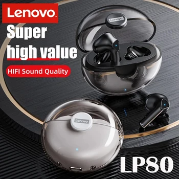 Lenovo LP80 TWS Беспроводные наушники, совместимые с Bluetooth, наушники с сенсорным управлением, шумоподавление, двойной микрофон, стереогарнитуры высокой четкости