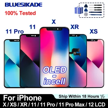 OLED Для iPhone X XR XS XS MAX ЖК-дисплей С 3D Сенсорным Дигитайзером Для 11 Pro 12 Pro Max 13 14 Замена дисплея Без Битых Пикселей