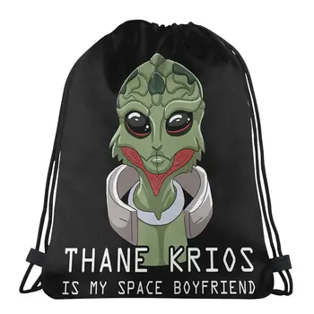 Thane Krios Mass Effect Soldier Action Game, рюкзак для хранения на шнурке, подростковая дорожная сумка, многофункциональный карман