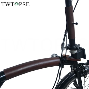 TWTOPSE Кожаный Велосипед ручной работы Защитная Накладка для штока рамы велосипеда Brompton Складной Велосипед Чехлы для штока рамы велосипеда