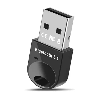 USB-адаптер Bluetooth 5.1 Dongle для Windows 11/10/8.1 Без драйверов Plug & Play для настольных компьютеров, ноутбуков, клавиатуры, Мыши, гарнитуры, динамика