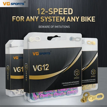 VG Sports 12-ступенчатая цепь для шоссейного велосипеда MTB 12s, Велосипедная цепь, 126 звеньев с разъемом, мастер-звенья для велосипедных запчастей и аксессуаров