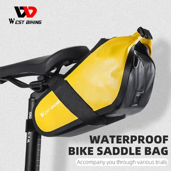WEST BIKING Водонепроницаемая велосипедная седельная сумка MTB Для шоссейного велосипеда, Противоударные Инструменты для езды на велосипеде, корзина для подседельного штыря, аксессуары для велосипеда