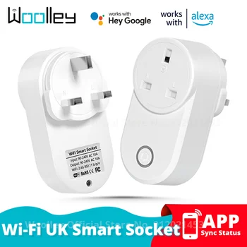 Woolley Smart WiFi Plug, Британская розетка беспроводного управления, функция голосового синхронизации для модуля дистанционного управления 