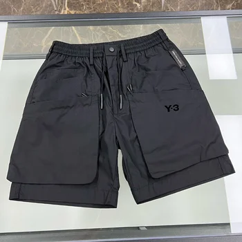 Y-3 2023 функциональный комбинезон с завязками, шорты, мужские прямые тонкие спортивные брюки Y3 DK890