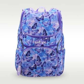 Австралия Smiggle Высококачественный оригинальный детский школьный рюкзак для девочек С бабочкой, Милые школьные канцелярские принадлежности, 18-дюймовые большие сумки