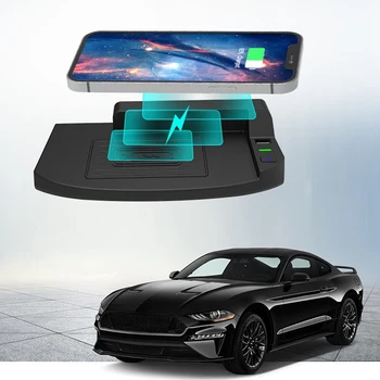 Автомобильное беспроводное зарядное устройство для Ford-Аксессуары Mustang 2015 2016 2017 2018 2019 2020 2021 для центральной консоли Mustang в подарок