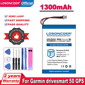 Аккумулятор LOSONCOER емкостью 1300 мАч для GPS-навигатора Garmin Drivesmart 50 с 3-проводным разъемом