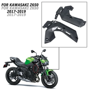 Боковое ограждение радиатора обтекателя мотоцикла, цвет углеродного волокна, литье под давлением ABS, для Kawasaki Z650, 2017,2018,2019,