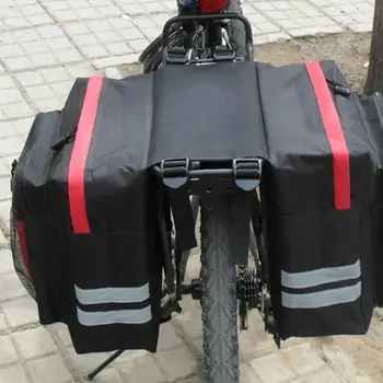 Велосипедная сумка большой емкости Велосипедная двойная боковая задняя стойка Велосипедное заднее сиденье Сумка для багажника Задняя бабка Сумка для хранения с Reflec