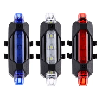 Велосипедный фонарь Водонепроницаемый Задний фонарь со светодиодной подсветкой в стиле USB, перезаряжаемый или на батарейках, портативный велосипедный фонарь для велоспорта