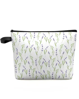 Весенний фиолетовый цветок Лаванды, дорожная косметичка большой емкости, Портативная сумка для хранения макияжа, женский водонепроницаемый пенал