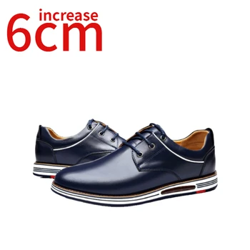 Весенняя Невидимая Мужская обувь, увеличивающая рост на 6 см, обувь из натуральной кожи с лифтом, Корейская повседневная Дышащая Кожаная обувь для мужчин
