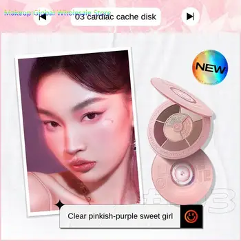 Виниловая пластинка Little Ndine Aoting Pink Capsule Record Eye Shadow Plate Earth Color Pink Purple Shimmer Matte Makeup