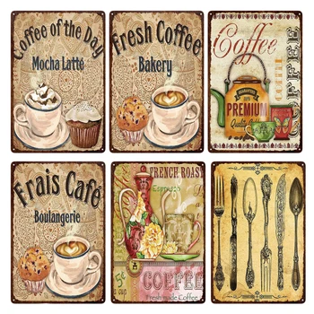 Винтажная металлическая доска с рисунком кофе Forever, открытка для украшения стен кофейни, металлический жестяной плакат, наклейка на стену, подвесная табличка