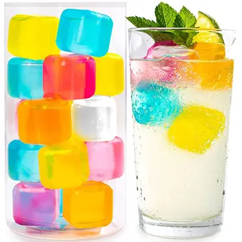 Горячие кубики льда по 10 шт./упак. Многоразовые кубики, Разноцветные охлаждающие квадраты, камни для быстрого охлаждения вина, напитков для виски, инструмент для вечеринки в баре