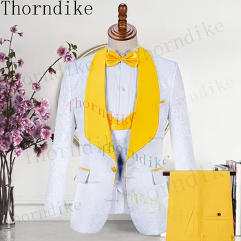 Деловой мужской костюм Thorndike 2023, официальный мужской смокинг из 3 предметов, сшитый на заказ, приталенное вечернее платье, костюмы для свадьбы, мужской костюм жениха