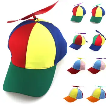 Детская бамбуковая стрекоза, радужная кепка от солнца, забавные приключенческие шляпы для папы, кепка-снэпбэк, дизайн вертолетного винта для мальчиков, девочек и взрослых