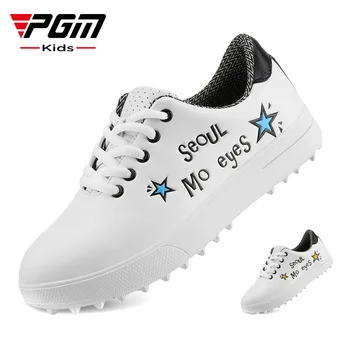 Детская спортивная обувь для гольфа PGM, водонепроницаемые и дышащие кроссовки с принтом для мальчиков и девочек