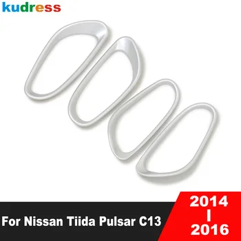 Для Nissan Tiida Pulsar C13 2014 2015 2016 Матовая внутренняя дверная ручка автомобиля, крышка чаши, отделка, Аксессуары для формования интерьера