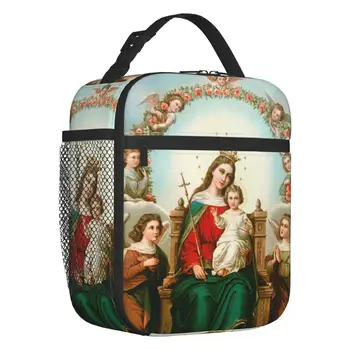 Женская сумка для ланча с изоляцией от Девы Марии, католическая, христианская, Многоразовый термоохладитель, Ланч-бокс для еды, работа, школа, путешествия