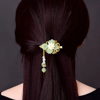 Женские украшения для волос, стеклянные глазурованные цветочные заколки для волос ручной работы, этнические заколки-зажимы, классический подарок для женщин