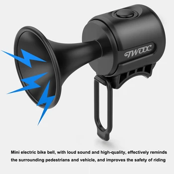 Звонок для электровелосипеда TWOOC, 120 дБ, мини-велосипедный рожок, водонепроницаемый на батарейках для MTB, горный велосипед, дорожный велосипед, Электрический скутер