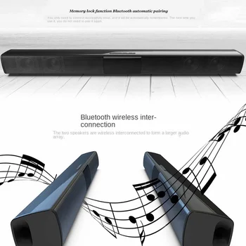 Звуковая панель телевизора Беспроводной Bluetooth басовый динамик IPX4 Водонепроницаемый Домашний кинотеатр Стереосистема объемного звучания FM-радио Музыкальный бумбокс