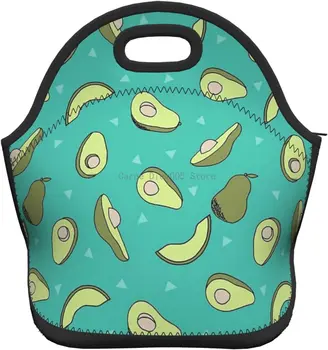 Изолированная неопреновая сумка для ланча Avocado, легкая неопреновая сумка для ланча для офиса, школы, девочек и мальчиков