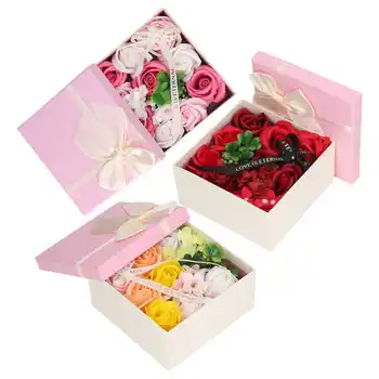 Имитация своими руками Розового цветочного мыла для женщин, Изысканное Цветочное мыло для ванны, Украшение подарочной коробки на День Святого Валентина для взрослых