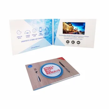 Индивидуальный дизайн 7-дюймового видео-буклета, универсальных видео-поздравительных открыток, буклета для просмотра рекламных роликов в hotsale