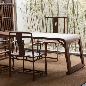 Китайский стол Дзенский Чайный столик из массива дерева Письменный стол из Вяза Кресло Элегантная Мебель для дома Офисные Столы Гостиная Escritorio Mesa