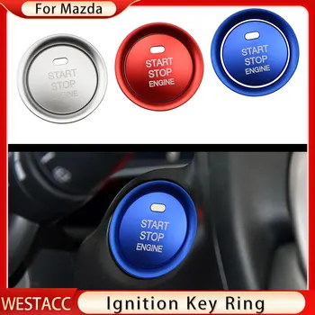 Кнопка Включения Двигателя Автомобиля Кнопка Остановки Зажигания Брелок Для Ключей Крышка Наклейка Накладка для Mazda CX5 CX3 CX4 Cx-3 3 6 Axela Atenza Аксессуары