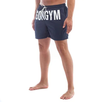 Летние Новые мужские быстросохнущие повседневные свободные пляжные брюки для бега в тренажерном зале, для бега трусцой, мужские шорты с завязками, короткие