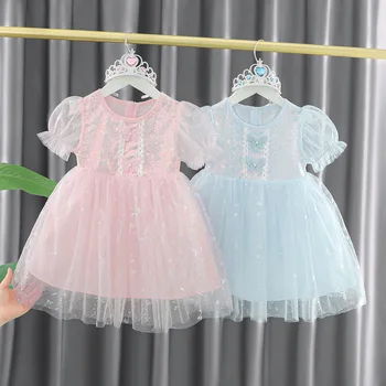 Летние платья для девочек 2023, Новые Модные Платья для малышей с блестками, Костюм Принцессы для дня рождения, Детское платье для выпускного вечера