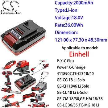 Литиевая батарея Cameron Sino для электроинструментов Аккумуляторная батарея для Einhell P-X-C Plus, Power X-Change, 4118907, PICOBELLA