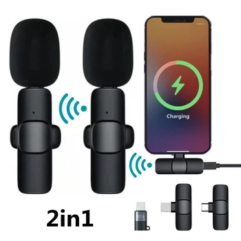Мини Беспроводной Петличный микрофон с шумоподавлением для записи аудио и видео Micr для iPhone Android Xiaomi Игровой микрофон для прямой трансляции