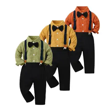 Модный комплект одежды для бутика для мальчиков от 1 до 9 лет, детский костюм для выступления джентльмена, детские костюмы на день рождения оптом, костюмы